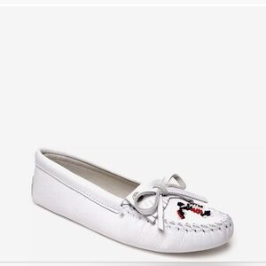 Minnetonka Thunderbird Animikii Moccasin Flat Loafer Leather Beaded Woman Size 9